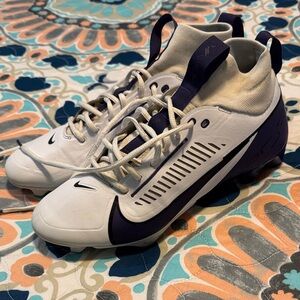 White and Purple Football Cleats